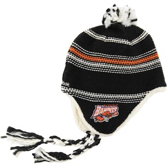 Buffalo Bandits Lacrosse Reebok Black Tassel Fleece Knit Hat (Adult OSFA)