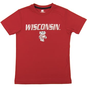 Wisconsin Badgers Colosseum Red Youth Performance Digit Tee Shirt (Youth S)