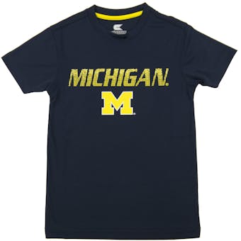 Michigan Wolverines Colosseum Navy Youth Performance Digit Tee Shirt