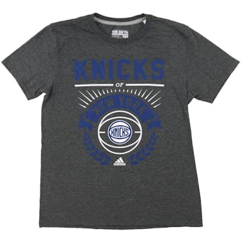 New York Knicks Adidas Gray The Go To Dual Blend Tee Shirt (Adult Small)