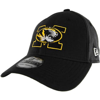 Missouri Tigers New Era 39Thirty Team Classic Black Flex Fit Hat (Adult S/M)