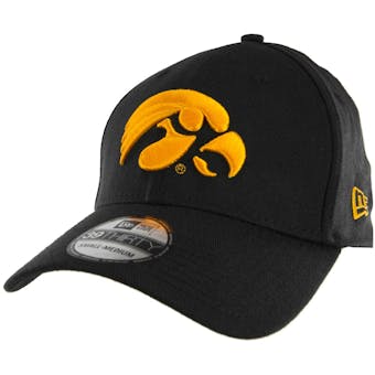 Iowa Hawkeyes New Era 39Thirty Team Classic Black Flex Fit Hat (Adult L/XL)