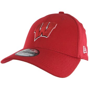 Wisconsin Badgers New Era 39Thirty Team Classic Red Flex Fit Hat (Adult S/M)