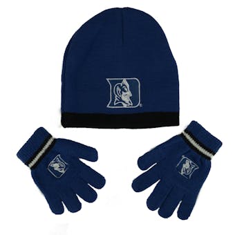 Duke Blue Devils Adidas Blue Cuffless Knit Hat with Gloves Combo Set (Toddler 2-4T)