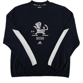 Notre Dame Fighting Irish Adidas Navy Climawarm Sideline Fleece Crew Sweatshirt (Adult S)