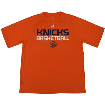 New York Knicks Adidas Orange Climalite Performance Tee Shirt (Adult XL)