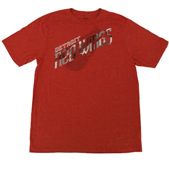 Detroit Red Wings Reebok Heather Red Dual Blend Tee Shirt (Adult XXL)