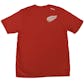 Detroit Red Wings Reebok Heather Red Dual Blend Tee Shirt (Adult L)