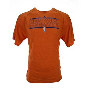 New York Knicks Adidas Heather Orange Climalite Performance Tee Shirt (Adult XL)