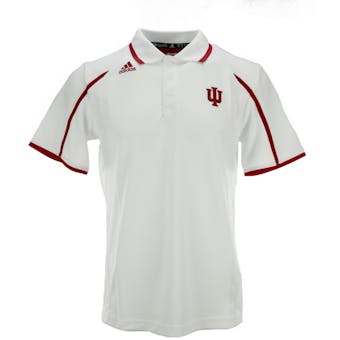 Indiana Hoosiers Adidas White Climalite Performance Polo (Adult L)