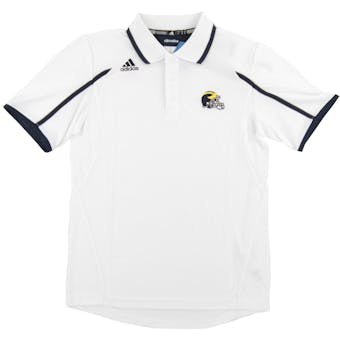 Michigan Wolverines Adidas White Climate Control Performance Sideline Polo (Adult L)