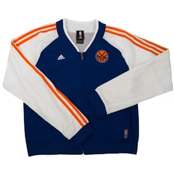New York Knicks Adidas Blue & White On Court Full Zip Jacket (Womens S)