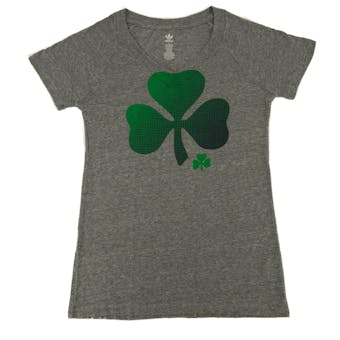 Notre Dame Fighting Irish Adidas Heather Gray Clover Tri Blend Tee Shirt (Womens XL)