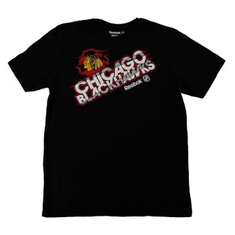 Chicago Blackhawks Reebok New SLD Black Tee Shirt