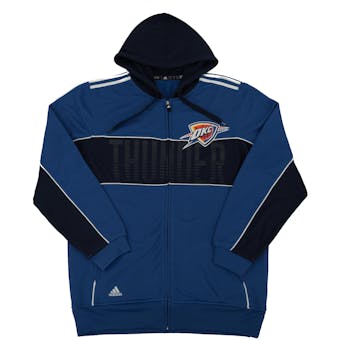 Oklahoma City Thunder Adidas Blue The Chosen Few 3-Stripe Full Zip Hoodie (Adult L)