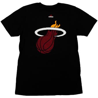 Miami Heat Adidas Black The Go To Tee Shirt (Adult XXL)