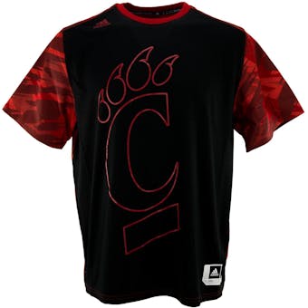 Cincinnati Bearcats Adidas Black On Court Shooter Performance Tee Shirt