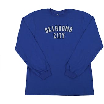 Oklahoma City Thunder Adidas Blue Long Sleeve Tee Shirt