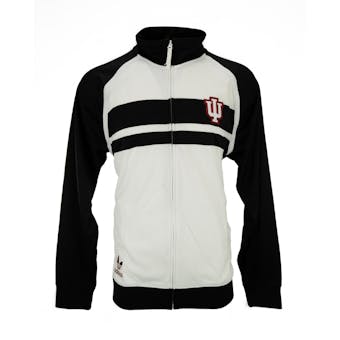 Indiana Hoosiers Adidas Black & White Full Zip Track Jacket (Adult XXL)