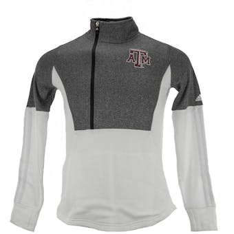 Texas A&M Aggies Adidas Gray & White Training 1/4 Zip Fleece (Womens L)