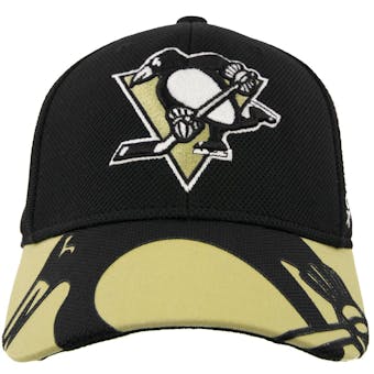 Pittsburgh Penguins Reebok Black Center Ice Structured Flex Fit Hat (Adult S/M)
