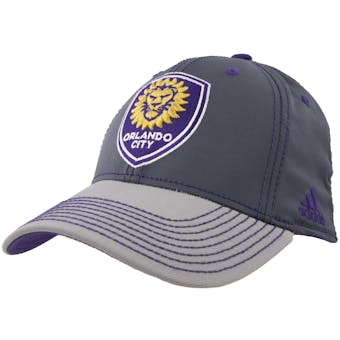 Orlando City Lions SC Adidas Gray Two Tone Structured Flex Fit Hat