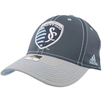 Kansas City Sporting Adidas Gray Two Tone Structured Flex Fit Hat (Adult S/M)