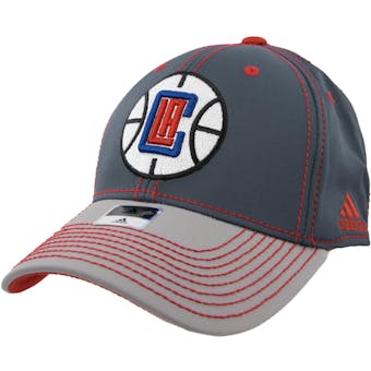Los Angeles Clippers Adidas Gray Structured Flex Fit Hat (Adult S/M)