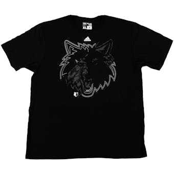 Minnesota Timberwolves Adidas Black The Go To Tee Shirt (Adult M)