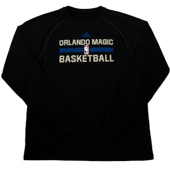 Orlando Magic Adidas Black Practice Climalite Performance Long Sleeve Tee Shirt (Adult S)