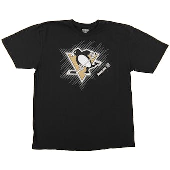 Pittsburgh Penguins Reebok Center Ice Black Tee Shirt (Adult Small)