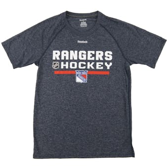 New York Rangers Reebok Center Ice Navy Performance Tee Shirt (Adult Large)