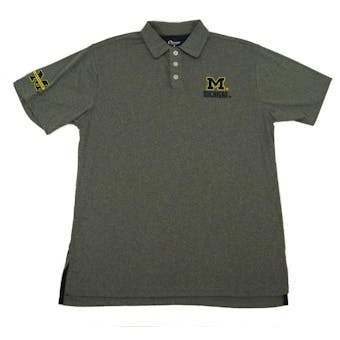 Michigan Wolverines Colosseum Heather Grey Halftime Performance Polo (Adult S)
