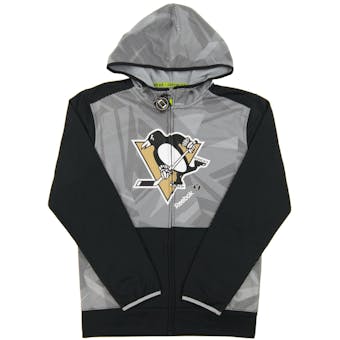 Pittsburgh Penguins Reebok Gray TNT Center Ice Performance Full Zip Hoodie (Adult X-Large)