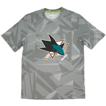 San Jose Sharks Reebok Gray TNT Center Ice Performance Tee Shirt