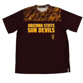 Arizona State Sun Devils Adidas Maroon Climalite Performance Tee Shirt (Adult XL)