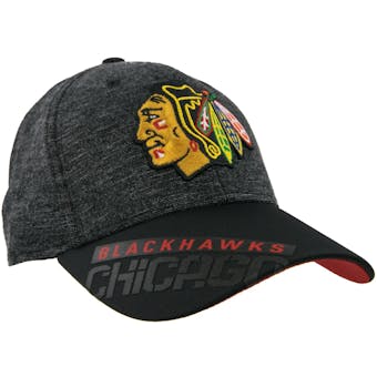 Chicago Blackhawks Reebok Gray Center Ice Playoff Structured Flex Fit Hat (Adult S/M)