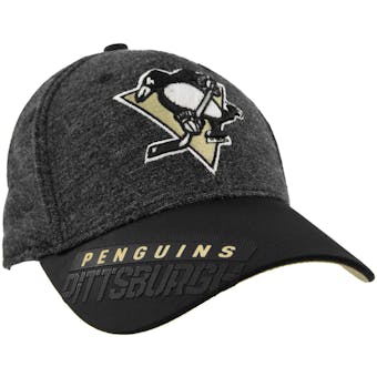 Pittsburgh Penguins Reebok Gray Center Ice Playoff Structured Flex Fit Hat (Adult S/M)