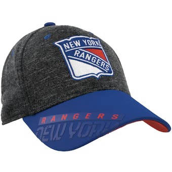 New York Rangers Reebok Gray Center Ice Playoff Structured Flex Fit Hat (Adult L/XL)