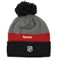 Chicago Blackhawks Reebok Black & Red Center Ice Cuffed Knit Pom Hat (Adult OSFA)