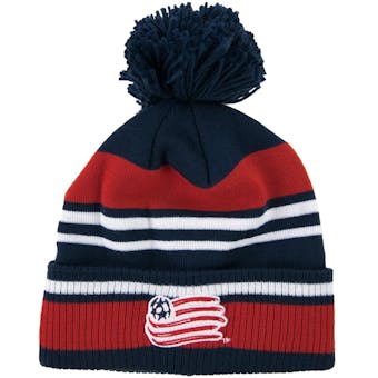 New England Revolution Adidas Navy & Red Cuffed Knit Pom Hat (Adult OSFA)