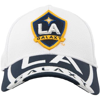 Los Angeles Galaxy Adidas White Structured Flex Fit Hat (Adult S/M)