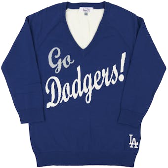 Los Angeles Dodgers G-III Touch Blue MVP Summer V-Neck Sweater (Womens X-Large)