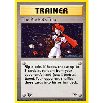 Pokemon Gym Heroes 1st Edition Single The Rocket's Trap Trainer 19/132