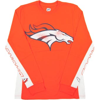 Denver Broncos Hands High Orange Long Sleeve Tee Shirt (Adult X-Large)