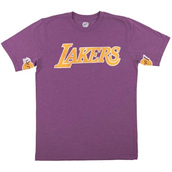 Los Angeles Lakers Hands High Purple Tri Blend Tee Shirt (Adult Large)