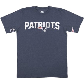 New England Patriots Hands High Navy Tri Blend Tee Shirt (Adult Small)