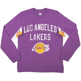 Los Angeles Lakers Hands High Purple Long Sleeve Tee Shirt (Adult Small)