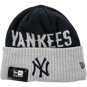 New York Yankees New Era Navy & Gray Classic Cover Cuffed Knit Hat (Adult OSFA)