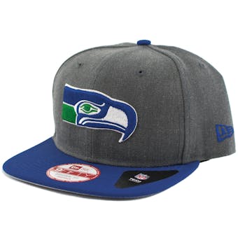Seattle Seahawks New Era 9Fifty Basic Gray Retro Flat Brim Snapback Hat (Adult One Size)